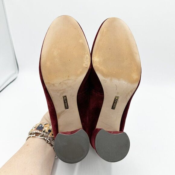 Louise Et Cie‎ Trending Burgundy Velvet Block Heel Pumps Size 8.5 - Picture 11 of 15